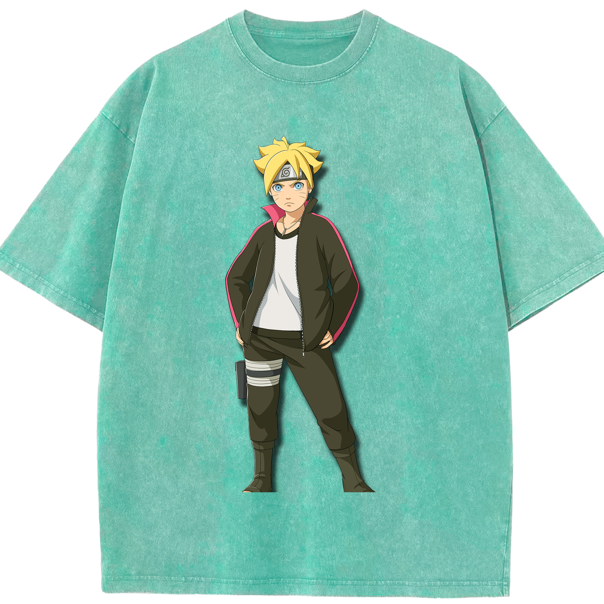 （画像用） NARUTO -ナルト- うずまき ボルト Uzumaki Boruto 綿100% ヴィンテージ風 半袖Tシャツ（フロントプリント）